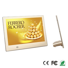 multi function LCD 10.1" inch digital photo frame with aluminum frame gold